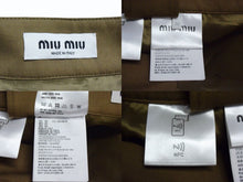 画像をギャラリービューアに読み込む, MIUMIU ミュウミュウ ウールミニスカート MG2124 サイズ36 ギャバジン バックロゴパッチ ブラウン 24SS 美品 中古 4b002803