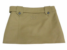 画像をギャラリービューアに読み込む, MIUMIU ミュウミュウ ウールミニスカート MG2124 サイズ36 ギャバジン バックロゴパッチ ブラウン 24SS 美品 中古 4b002803