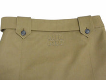 画像をギャラリービューアに読み込む, MIUMIU ミュウミュウ ウールミニスカート MG2124 サイズ36 ギャバジン バックロゴパッチ ブラウン 24SS 美品 中古 4b002803