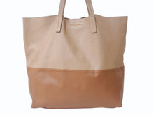 画像をギャラリービューアに読み込む, MIUMIU ミュウミュウ トートバッグ ハンドバッグ バイカラー レザー ブラウン ライトブラウン ゴールド金具 美品 中古 4b002851