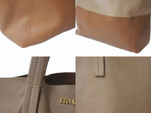 画像をギャラリービューアに読み込む, MIUMIU ミュウミュウ トートバッグ ハンドバッグ バイカラー レザー ブラウン ライトブラウン ゴールド金具 美品 中古 4b002851