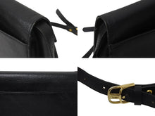 画像をギャラリービューアに読み込む, YVES SAINT LAURENT イヴサンローラン ショルダーバッグ YSL カサンドラロゴ レザー ブラック ゴールド金具 美品 中古 4b002852