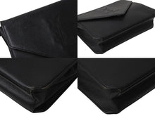 画像をギャラリービューアに読み込む, YVES SAINT LAURENT イヴサンローラン ショルダーバッグ YSL カサンドラロゴ レザー ブラック ゴールド金具 美品 中古 4b002852