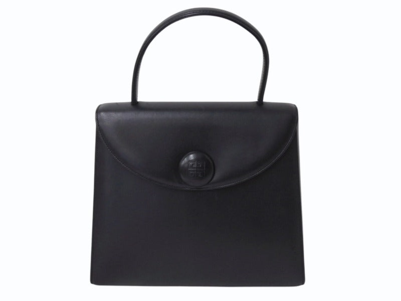 GIVENCHY MAROQUINERIE ジバンシィ マロキネリー フォーマルバッグ トップハンドル ハンドバッグ レザー ブラック 美品 中古 4b002861