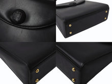 画像をギャラリービューアに読み込む, GIVENCHY MAROQUINERIE ジバンシィ マロキネリー フォーマルバッグ トップハンドル ハンドバッグ レザー ブラック 美品 中古 4b002861