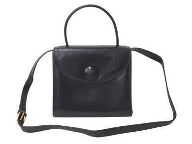 Givenchy ジバンシー ミニハンドバッグ フォーマルバッグ 4Gロゴ 付け替えロゴ付き カーフ レザー ブラック ゴールド金具 美品 中古 4b002869