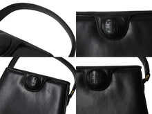 画像をギャラリービューアに読み込む, Givenchy ジバンシー ミニハンドバッグ フォーマルバッグ 4Gロゴ 付け替えロゴ付き カーフ レザー ブラック ゴールド金具 美品 中古 4b002869
