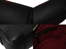 Load image into Gallery viewer, CELINE セリーヌ ボストンバッグ ハンドバッグ フィービー期 ブラックストライプ レザー ウール グレー レッド ブラック 美品 中古 4b002882
