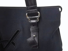 画像をギャラリービューアに読み込む, YVES SAINT LAURENT イヴサンローラン カハラ トートバッグ キャンバス レザー ブラック シルバー金具 美品 中古 4b002889