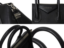 画像をギャラリービューアに読み込む, GIVENCHY ジバンシィ アンティゴナ 2WAYバッグ ショルダーバッグ ハンドバッグ ZE D 0195 レザー ブラック シルバー 美品 中古 4b002893