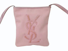 画像をギャラリービューアに読み込む, YVES SAINT LAURENT rive gauche イヴサンローラン ショルダーバッグ YSLロゴ キャンバス 斜め掛け ピンク 良品 中古 4b002894