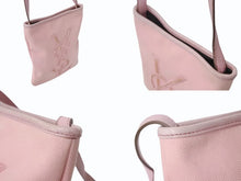 画像をギャラリービューアに読み込む, YVES SAINT LAURENT rive gauche イヴサンローラン ショルダーバッグ YSLロゴ キャンバス 斜め掛け ピンク 良品 中古 4b002894