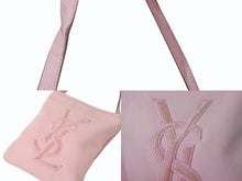 画像をギャラリービューアに読み込む, YVES SAINT LAURENT rive gauche イヴサンローラン ショルダーバッグ YSLロゴ キャンバス 斜め掛け ピンク 良品 中古 4b002894