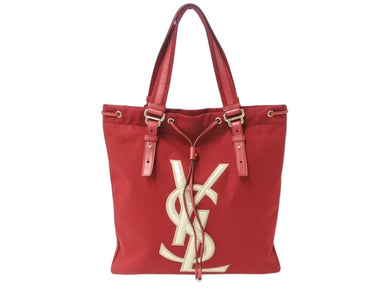 YVES SAINT LAURENT イヴサンローラン YSLロゴ リヴゴーシュカハラトート ハンドバッグ 121631 ワインレッド 美品 中古 4b002898