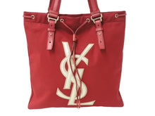 画像をギャラリービューアに読み込む, YVES SAINT LAURENT イヴサンローラン YSLロゴ リヴゴーシュカハラトート ハンドバッグ 121631 ワインレッド 美品 中古 4b002898