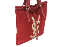 画像をギャラリービューアに読み込む, YVES SAINT LAURENT イヴサンローラン YSLロゴ リヴゴーシュカハラトート ハンドバッグ 121631 ワインレッド 美品 中古 4b002898