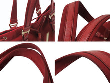 画像をギャラリービューアに読み込む, YVES SAINT LAURENT イヴサンローラン YSLロゴ リヴゴーシュカハラトート ハンドバッグ 121631 ワインレッド 美品 中古 4b002898