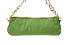 画像をギャラリービューアに読み込む, PRADA プラダ TESSUTO PIETRE CLUTCH BAG テスート ビジュー チェーンショルダー クラッチバッグ ナイロン グリーン 美品 中古 4b002907