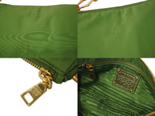 画像をギャラリービューアに読み込む, PRADA プラダ TESSUTO PIETRE CLUTCH BAG テスート ビジュー チェーンショルダー クラッチバッグ ナイロン グリーン 美品 中古 4b002907
