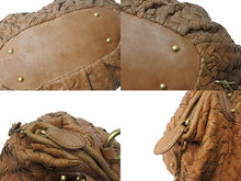 画像をギャラリービューアに読み込む, MIUMIU ミュウミュウ ショルダーバッグ ハンドバッグ イントレチャート 編み込み ブラウン レザー ゴールド金具 良品 中古 4b002910