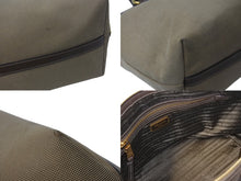 画像をギャラリービューアに読み込む, PRADA プラダ ロゴジャガード トートバッグ ハンドバッグ 1BA104 トライアングルロゴ カーキベージュ ブラック 美品 中古 4b002984