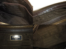 画像をギャラリービューアに読み込む, PRADA プラダ ロゴジャガード トートバッグ ハンドバッグ 1BA104 トライアングルロゴ カーキベージュ ブラック 美品 中古 4b002984