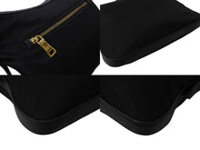 画像をギャラリービューアに読み込む, PRADA プラダ ショルダーバッグ トライアングルロゴ ナイロン レザー ブラック ゴールド金具 美品 中古 4b002985