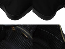 画像をギャラリービューアに読み込む, PRADA プラダ ショルダーバッグ トライアングルロゴ ナイロン レザー ブラック ゴールド金具 美品 中古 4b002985