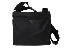 画像をギャラリービューアに読み込む, PRADA プラダ ショルダーバッグ クロスボディバッグ トライアングルロゴ VA1034 レザー ブラック シルバー金具 美品 中古 4b002989