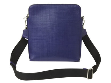 極美品 LOEWE ロエベ ショルダーバッグ メッセンジャーバッグ ゴヤレポーター 316.60.P63 カーフ アナグラム ブルー シルバー金具 中古 4b002994