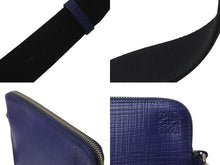 画像をギャラリービューアに読み込む, 極美品 LOEWE ロエベ ショルダーバッグ メッセンジャーバッグ ゴヤレポーター 316.60.P63 カーフ アナグラム ブルー シルバー金具 中古 4b002994