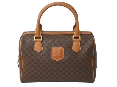 CELINE セリーヌ ヴィンテージ スピーディ型 25cm ハンドバッグ ミニボストン 鞄 マカダム ブラウン 美品 中古 4b003004