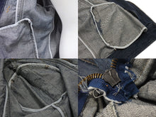 画像をギャラリービューアに読み込む, DOLCE&amp;GABBANA ドルチェアンドガッバーナ 2004AW レーシング レザー デニム ジャケット ブルー アウター サイズ34/48 美品 中古 4b003169