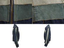 画像をギャラリービューアに読み込む, DOLCE&amp;GABBANA ドルチェアンドガッバーナ 2004AW レーシング レザー デニム ジャケット ブルー アウター サイズ34/48 美品 中古 4b003169