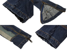 画像をギャラリービューアに読み込む, DOLCE&amp;GABBANA ドルチェアンドガッバーナ 2004AW レーシング レザー デニム ジャケット ブルー アウター サイズ34/48 美品 中古 4b003169