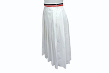 画像をギャラリービューアに読み込む, MIU MIU ミュウミュウ ポプリンスカート MG1808 11KY サイズ40 プリーツ ホワイト レッド ブラック 22FW 美品 中古 4b003177