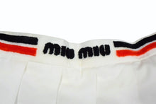 画像をギャラリービューアに読み込む, MIU MIU ミュウミュウ ポプリンスカート MG1808 11KY サイズ40 プリーツ ホワイト レッド ブラック 22FW 美品 中古 4b003177