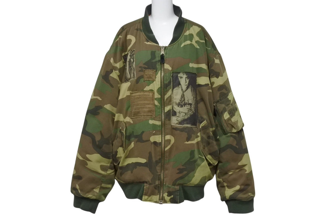 RAF SIMONS ラフシモンズ パッチワークボンバージャケット サイズXXL MA-1 01AW Riot! Riot! Riot! テロ期 カモフラ柄 美品 中古 4b003196