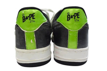 画像をギャラリービューアに読み込む, A BATHING APE × UNKLE FUTURA BAPESTA アベイシングエイプ アンクル フューチュラ ベイプスタ 00s スネーク 型押し スニーカー グリーン ブラック 28.5cm 中古 4b003232