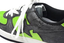 画像をギャラリービューアに読み込む, A BATHING APE × UNKLE FUTURA BAPESTA アベイシングエイプ アンクル フューチュラ ベイプスタ 00s スネーク 型押し スニーカー グリーン ブラック 28.5cm 中古 4b003232