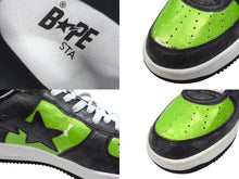 画像をギャラリービューアに読み込む, A BATHING APE × UNKLE FUTURA BAPESTA アベイシングエイプ アンクル フューチュラ ベイプスタ 00s スネーク 型押し スニーカー グリーン ブラック 28.5cm 中古 4b003232