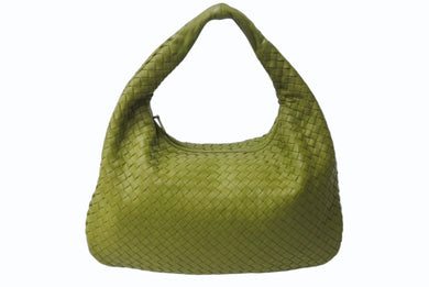 BOTTEGA VENETA ボッテガヴェネタ イントレチャート ホーボー ワンショルダーバッグ 115653 レザー グリーン 美品 中古 4b003245