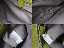 画像をギャラリービューアに読み込む, BOTTEGA VENETA ボッテガヴェネタ イントレチャート ホーボー ワンショルダーバッグ 115653 レザー グリーン 美品 中古 4b003245