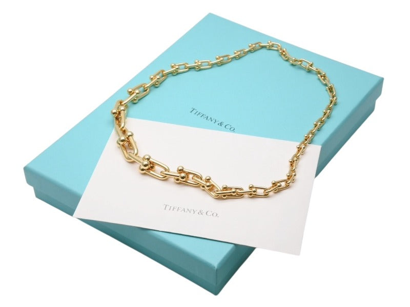 TIFFANY&Co. ティファニー ハードウェア グラジュエイテッド リンク ネックレス Au750 イエローゴールド 重量約74.7g 美品 中古 4b003299