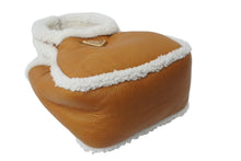 画像をギャラリービューアに読み込む, 新品未使用 PRADA プラダ シアリング ミニハンドバッグ ムートン コニャック ナチュラル 1BA349 中古 4b003300