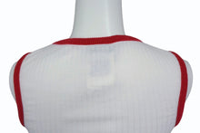 画像をギャラリービューアに読み込む, DOLCE&amp;GABBANA ドルチェ＆ガッバーナ タンクトップ ノースリーブ ブランドロゴ コットン ホワイト レッド サイズ26/40 美品 中古 4b003363