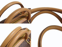 Load image into Gallery viewer, CELINE セリーヌ マカダム柄 ハンドバッグ ベージュ ブラウン PVC レザー ミニボストン ロゴ 鞄 ゴールド金具 美品 中古 4b003405