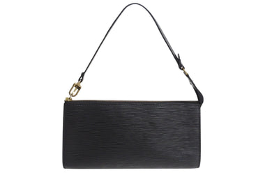 極美品 LOUIS VUITTON ルイヴィトン ポシェット アクセソワール アクセサリーポーチ エピ M52942 ブラック ゴールド金具 中古 4b003412