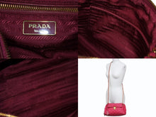 画像をギャラリービューアに読み込む, PRADA プラダ キルティング チェーンショルダーバッグ 斜め掛けバッグ ナイロン ピンク ゴールド金具 美品 中古 4b003419