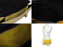 画像をギャラリービューアに読み込む, PRADA プラダ チェーンショルダーバッグ サフィアーノレザー ターンロック イエロー ロゴ金具 シルバー金具 美品 中古 4b003420